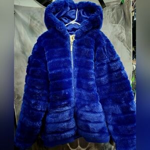 Mens High Quality New Vintage Fur Bomber Coat With Over Sized Hood. Heavy Af Too